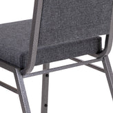HERCULES Series Square Back Stacking Banquet Chair in Dark Gray Fabric with Silvervein Frame