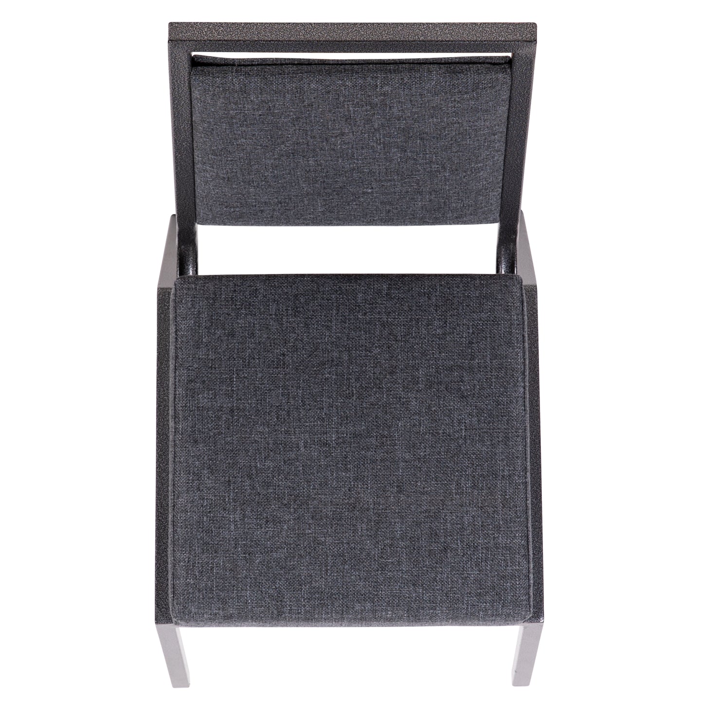 HERCULES Series Square Back Stacking Banquet Chair in Dark Gray Fabric with Silvervein Frame