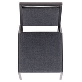 HERCULES Series Square Back Stacking Banquet Chair in Dark Gray Fabric with Silvervein Frame