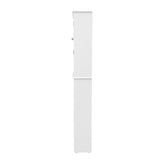 Dune Farmhouse Over the Toilet Shelf Cabinet, Magnetic Close Doors, Adjustable In-Cabinet Shelf, Lower Open Shelf, Metal Handles and Hinges, White