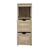 Dune Farmhouse Bathroom Storage Organizer with Two Removable Drawers and Open Display Shelf in Brown