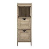Dune Farmhouse Bathroom Storage Organizer with Two Removable Drawers and Open Display Shelf in Brown