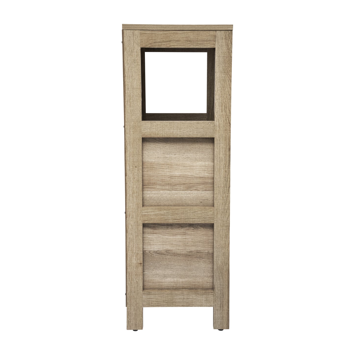 Dune Farmhouse Bathroom Storage Organizer with Two Removable Drawers and Open Display Shelf in Brown