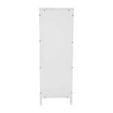 Dune Farmhouse Bathroom Storage Organizer with Two Removable Drawers and Open Display Shelf in White