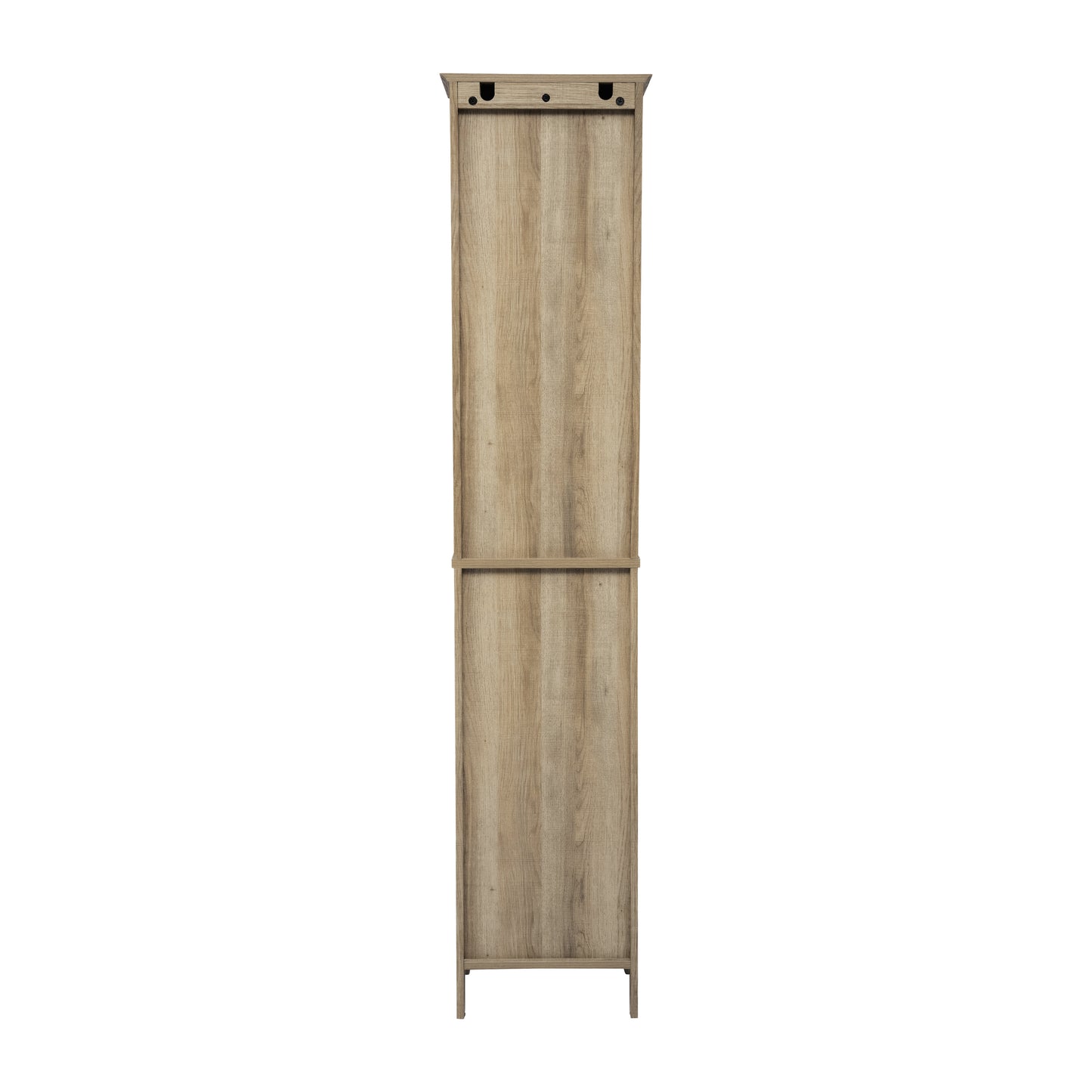 Dune Farmhouse Freestanding Bathroom Linen Tower Storage Cabinet with Magnetic Close Doors, 2 Adjustable Shelves, Open Display Shelf, Drawer in Brown