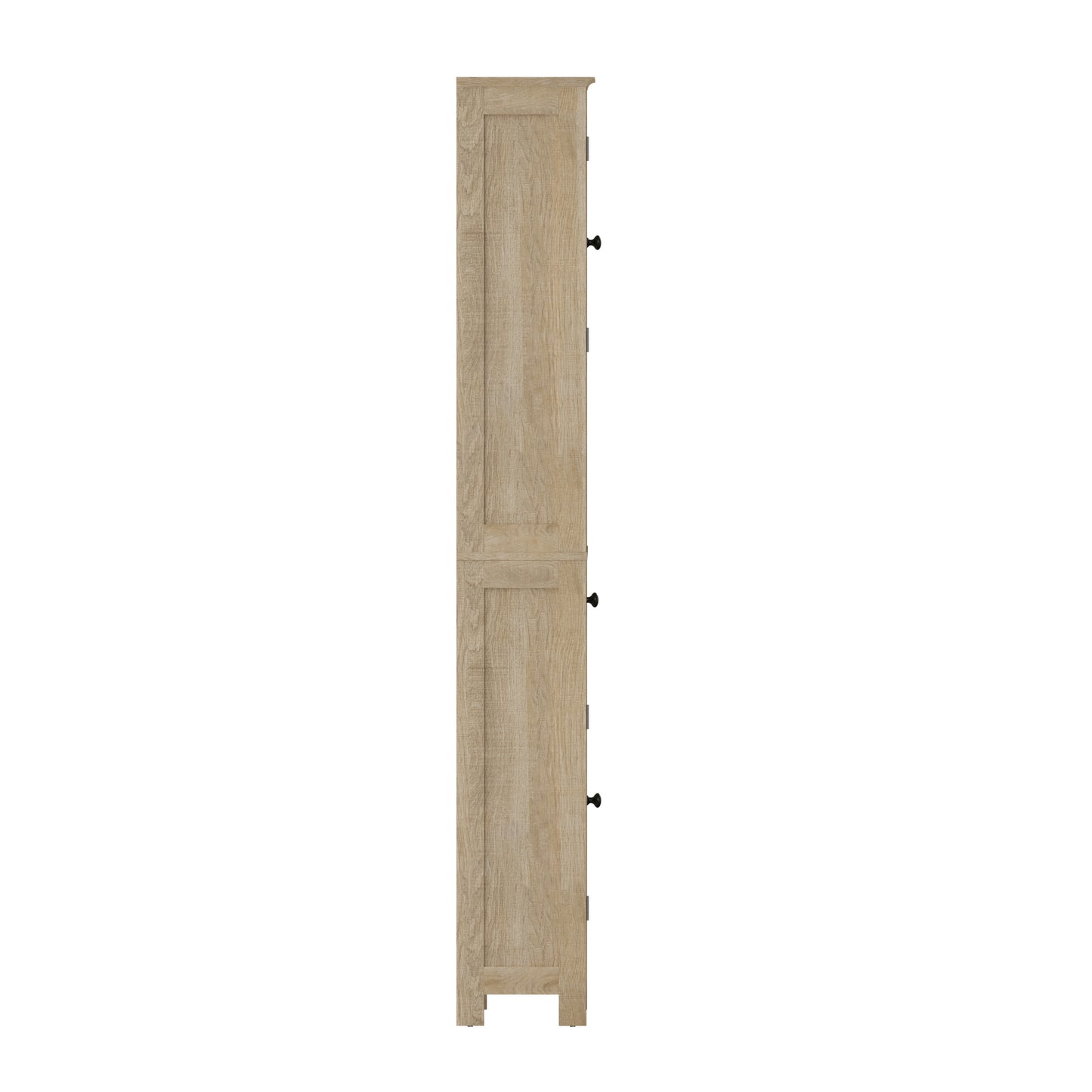 Dune Farmhouse Freestanding Bathroom Linen Tower Storage Cabinet with Magnetic Close Doors, 2 Adjustable Shelves, Open Display Shelf, Drawer in Brown