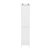Dune Farmhouse Freestanding Bathroom Linen Tower Storage Cabinet with Magnetic Close Doors, 2 Adjustable Shelves, Open Display Shelf, Drawer in White