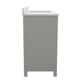 Vega 48 Inch Bathroom Vanity with Sink, Storage Cabinet with Soft Close Doors, and 9 Drawers, Carrara Marble Finish Countertop, Gray