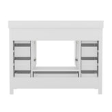 Vega 48 Inch Bathroom Vanity with Sink, Storage Cabinet with Soft Close Doors, and 9 Drawers, Carrara Marble Finish Countertop, White