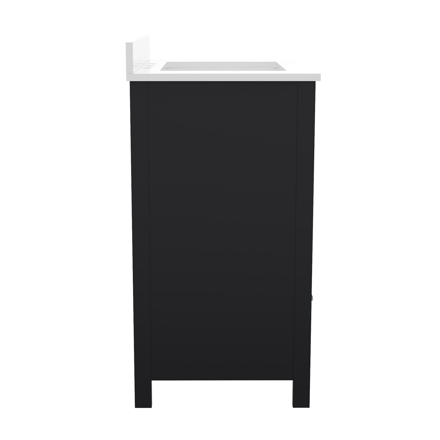 Haven 30 Inch Bathroom Vanity with Sink, Storage Cabinet with Soft Close Doors and Bottom Drawer, Carrara Marble Finish Countertop, Black