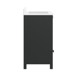 Haven 30" Bathroom Vanity with Sink, Storage Cabinet with Black Hardware, Soft Close Doors and Bottom Drawer, Carrara Marble Finish Countertop, Black