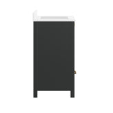 Haven 30" Bathroom Vanity with Sink, Storage Cabinet with Gold Hardware, Soft Close Doors and Bottom Drawer, Carrara Marble Finish Countertop, Black