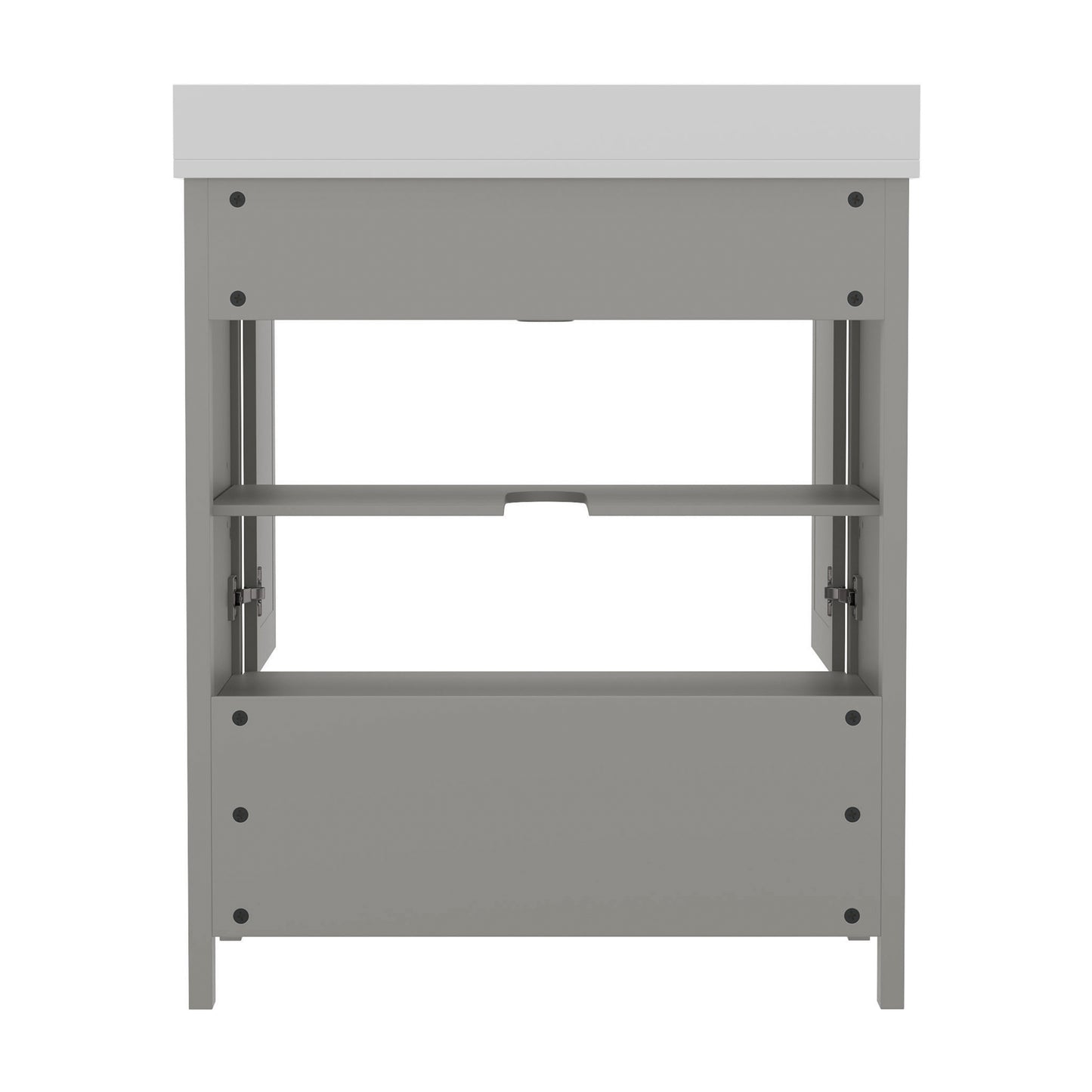 Haven 30 Inch Bathroom Vanity with Sink, Storage Cabinet with Soft Close Doors and Bottom Drawer, Carrara Marble Finish Countertop, Gray