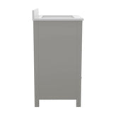 Haven 30 Inch Bathroom Vanity with Sink, Storage Cabinet with Soft Close Doors and Bottom Drawer, Carrara Marble Finish Countertop, Gray