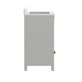 Haven 30" Bathroom Vanity with Sink, Storage Cabinet with Black Hardware, Soft Close Doors and Bottom Drawer, Carrara Marble Finish Countertop, Gray