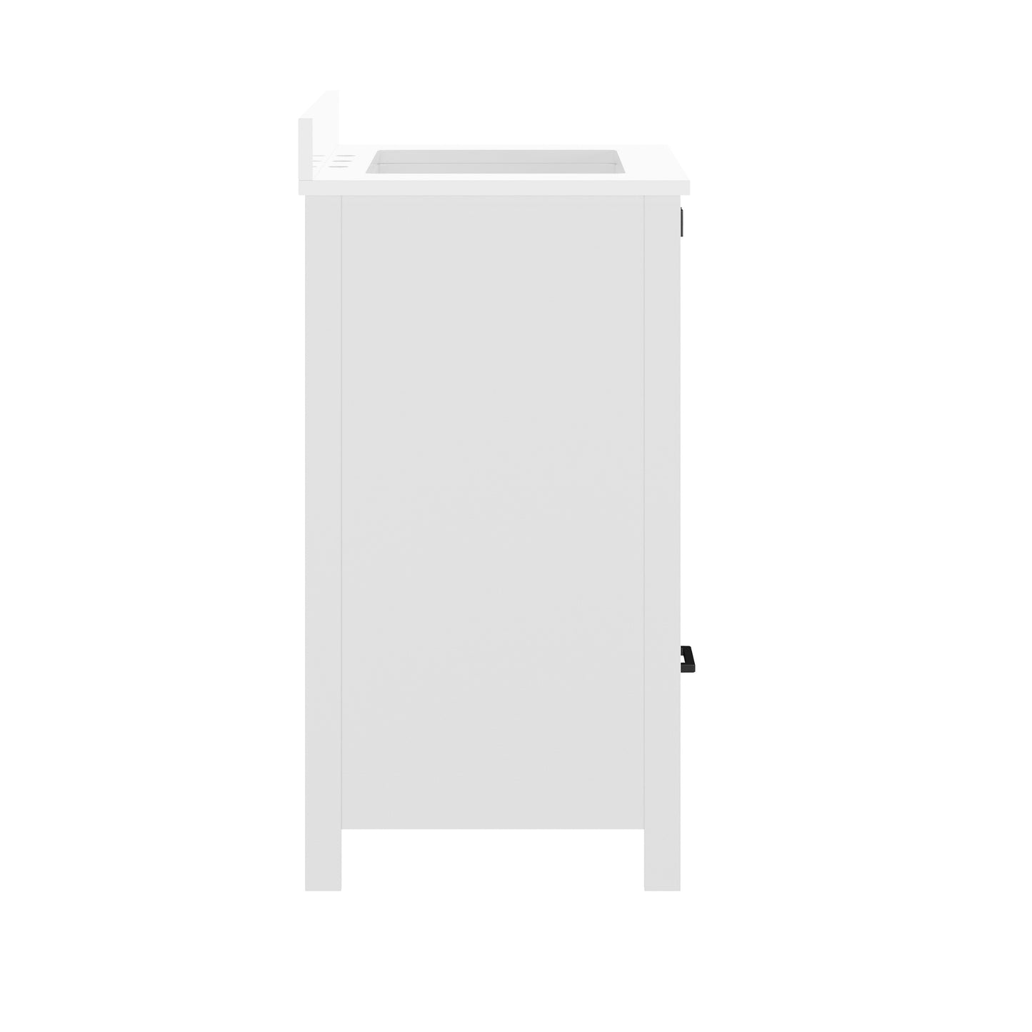 Haven 30" Bathroom Vanity with Sink, Storage Cabinet with Black Hardware, Soft Close Doors and Bottom Drawer, Carrara Marble Finish Countertop, White