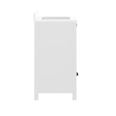 Haven 30" Bathroom Vanity with Sink, Storage Cabinet with Black Hardware, Soft Close Doors and Bottom Drawer, Carrara Marble Finish Countertop, White