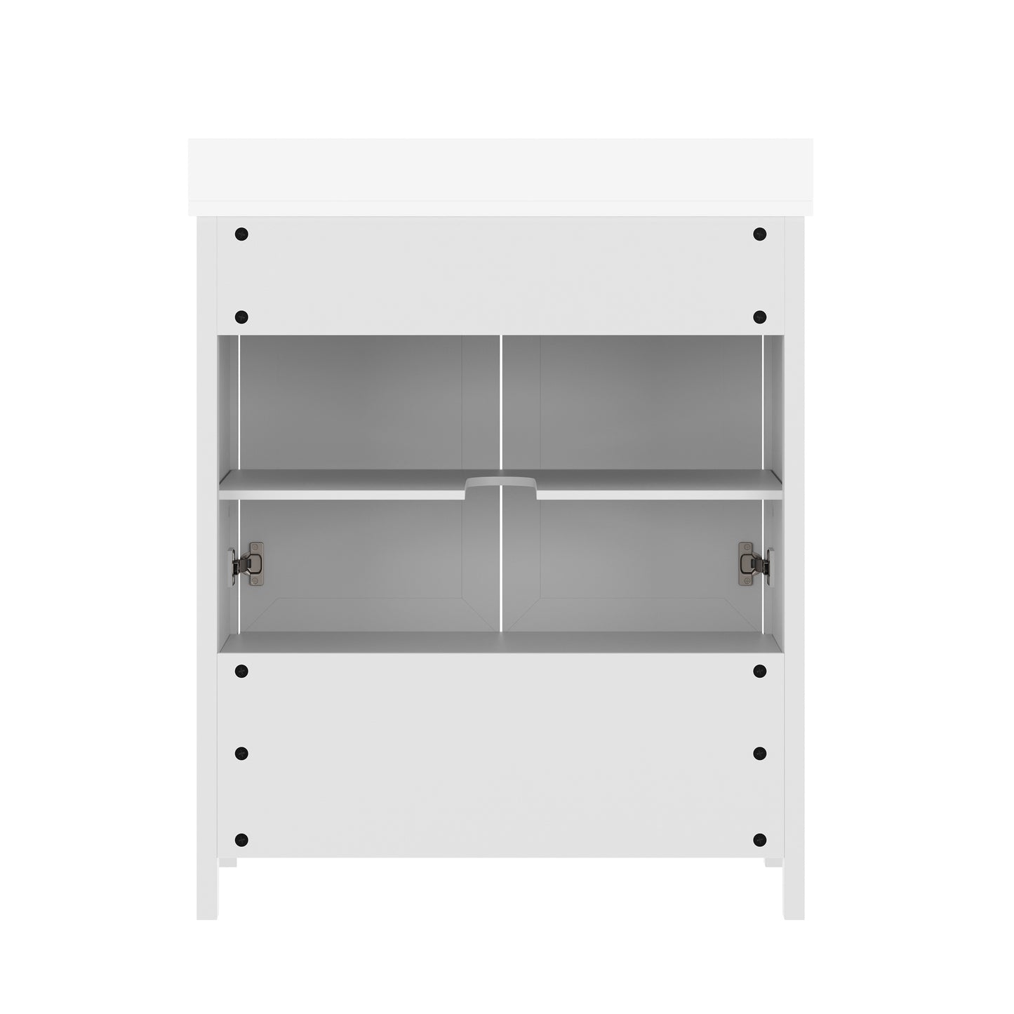 Haven 30" Bathroom Vanity with Sink, Storage Cabinet with Gold Hardware, Soft Close Doors and Bottom Drawer, Carrara Marble Finish Countertop, White