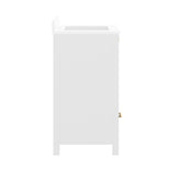 Haven 30" Bathroom Vanity with Sink, Storage Cabinet with Gold Hardware, Soft Close Doors and Bottom Drawer, Carrara Marble Finish Countertop, White