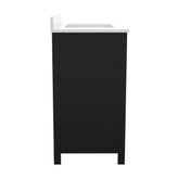 Haven 36 Inch Bathroom Vanity with Sink, Storage Cabinet with Soft Close Doors and Bottom Drawer, Carrara Marble Finish Countertop, Black