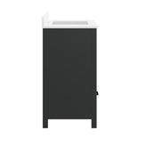 Haven 36" Bathroom Vanity with Sink, Storage Cabinet with Black Hardware, Soft Close Doors and Bottom Drawer, Carrara Marble Finish Countertop, Black