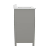 Haven 36 Inch Bathroom Vanity with Sink, Storage Cabinet with Soft Close Doors and Bottom Drawer, Carrara Marble Finish Countertop, Gray