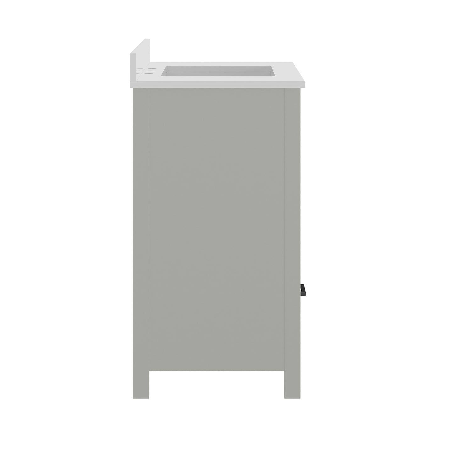 Haven 36" Bathroom Vanity with Sink, Storage Cabinet with Black Hardware, Soft Close Doors and Bottom Drawer, Carrara Marble Finish Countertop, Gray