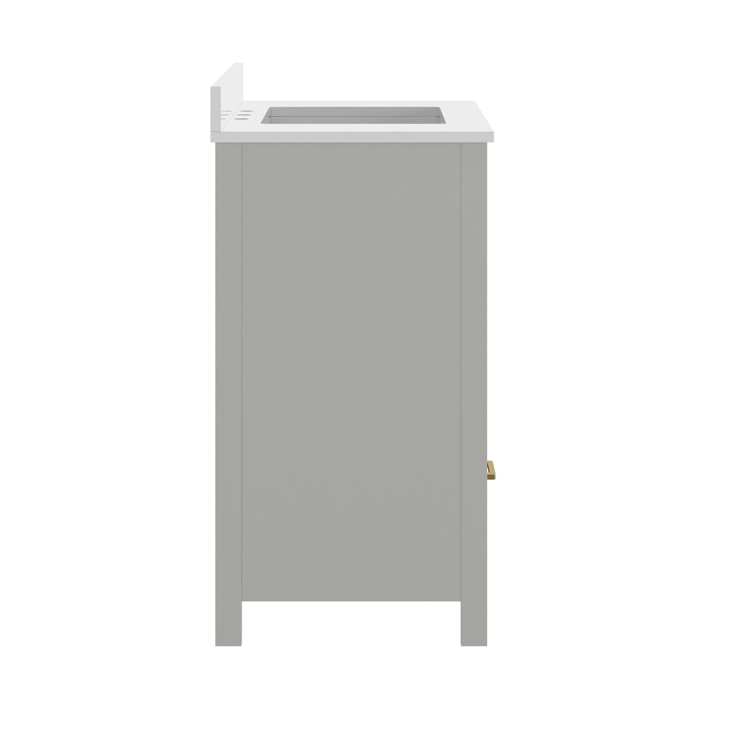 Haven 36" Bathroom Vanity with Sink, Storage Cabinet with Gold Hardware, Soft Close Doors and Bottom Drawer, Carrara Marble Finish Countertop, Gray