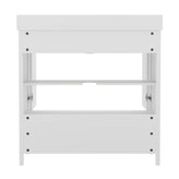 Haven 36 Inch Bathroom Vanity with Sink, Storage Cabinet with Soft Close Doors and Bottom Drawer, Carrara Marble Finish Countertop, White