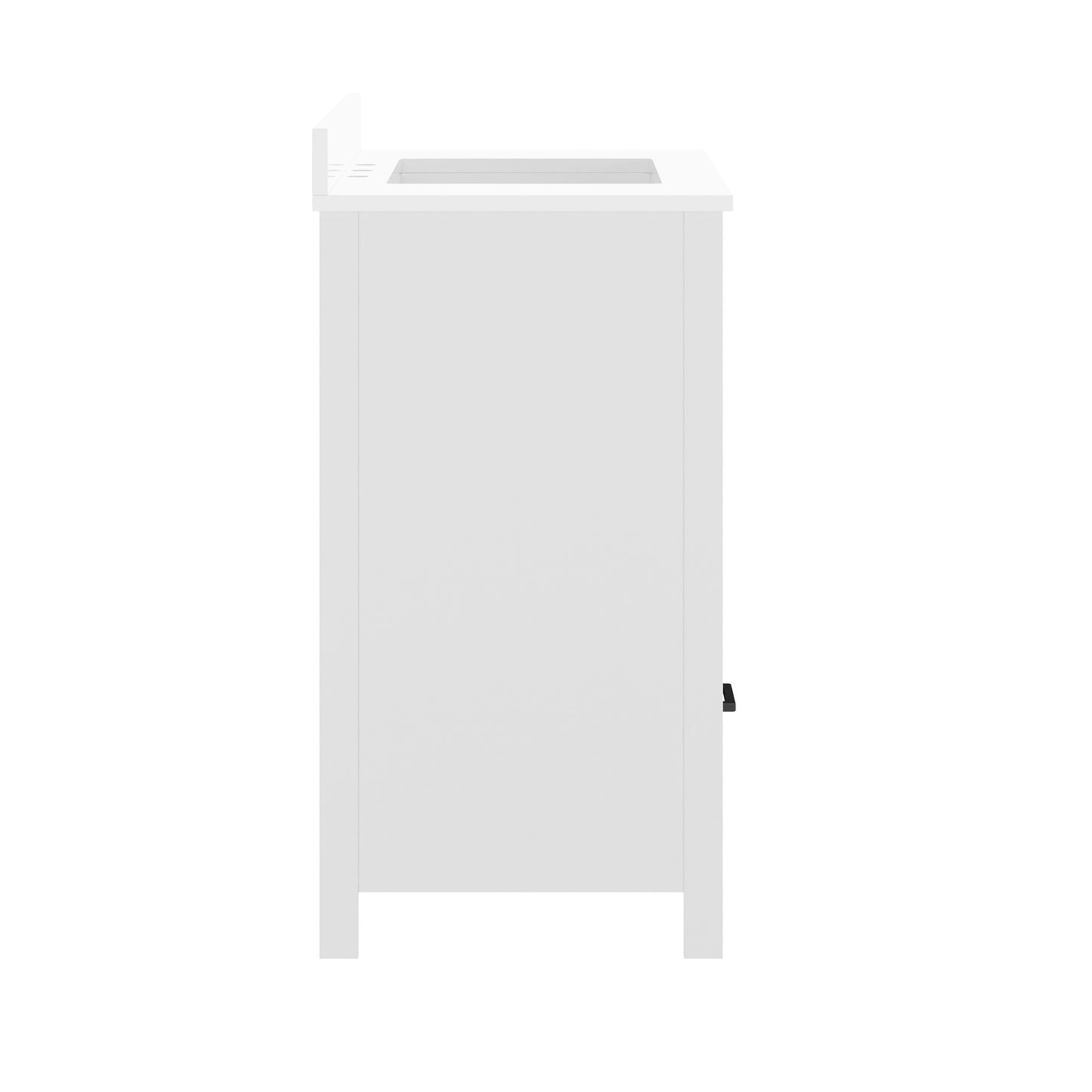 Haven 36" Bathroom Vanity with Sink, Storage Cabinet with Black Hardware, Soft Close Doors and Bottom Drawer, Carrara Marble Finish Countertop, White