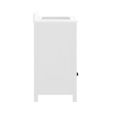 Haven 36" Bathroom Vanity with Sink, Storage Cabinet with Black Hardware, Soft Close Doors and Bottom Drawer, Carrara Marble Finish Countertop, White