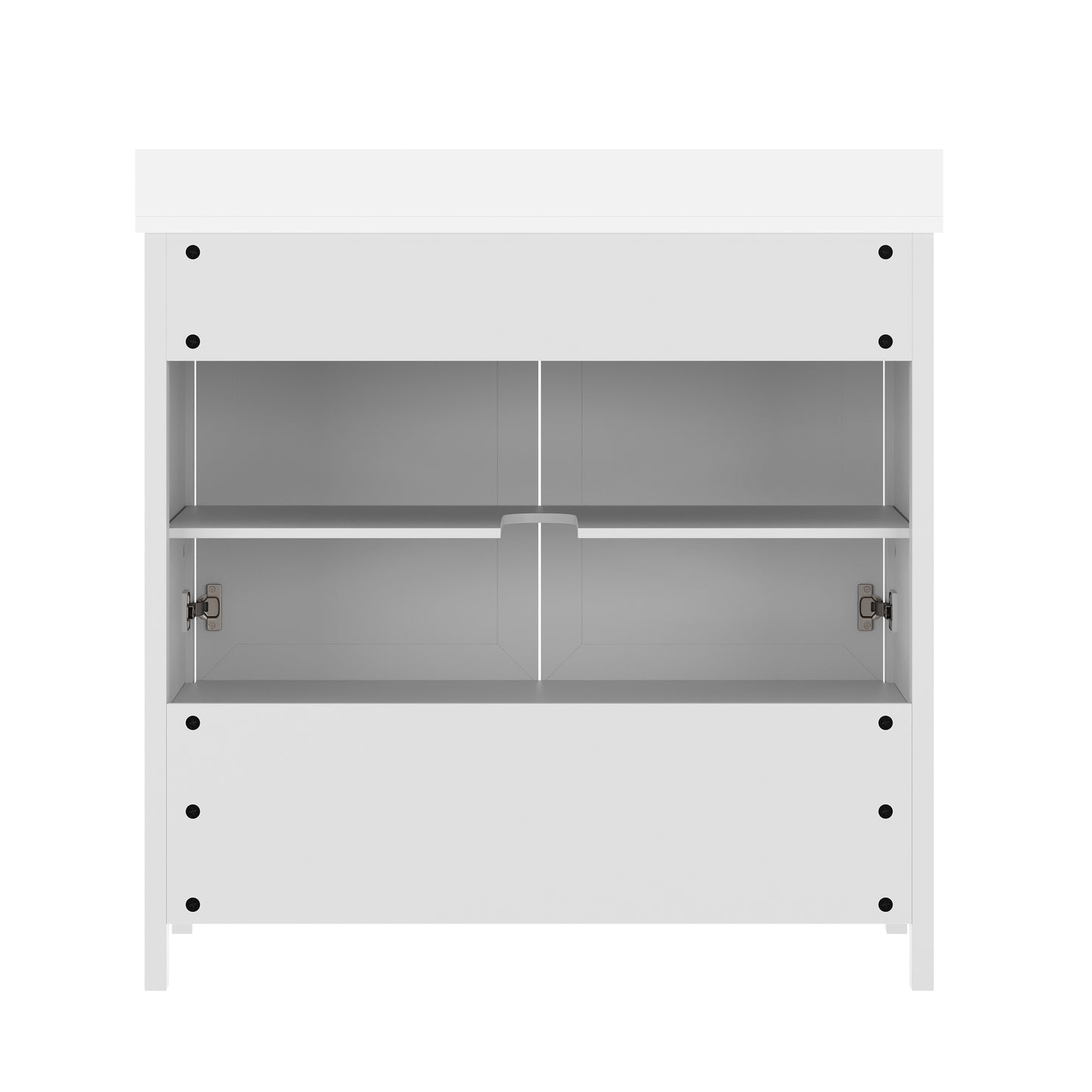 Haven 36" Bathroom Vanity with Sink, Storage Cabinet with Gold Hardware, Soft Close Doors and Bottom Drawer, Carrara Marble Finish Countertop, White