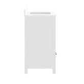 Haven 36" Bathroom Vanity with Sink, Storage Cabinet with Gold Hardware, Soft Close Doors and Bottom Drawer, Carrara Marble Finish Countertop, White