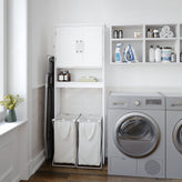 Vega Over the Toilet Bathroom Storage Cabinet Organizer with 2 Magnetic Closure Doors, Adjustable Cabinet Shelf, and Open Lower Shelf in White