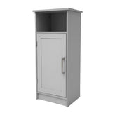 Vega Bathroom Storage Cabinet Organizer with Magnetic Closure Door, In-Cabinet Adjustable Shelf, and Upper Open Shelf in Gray