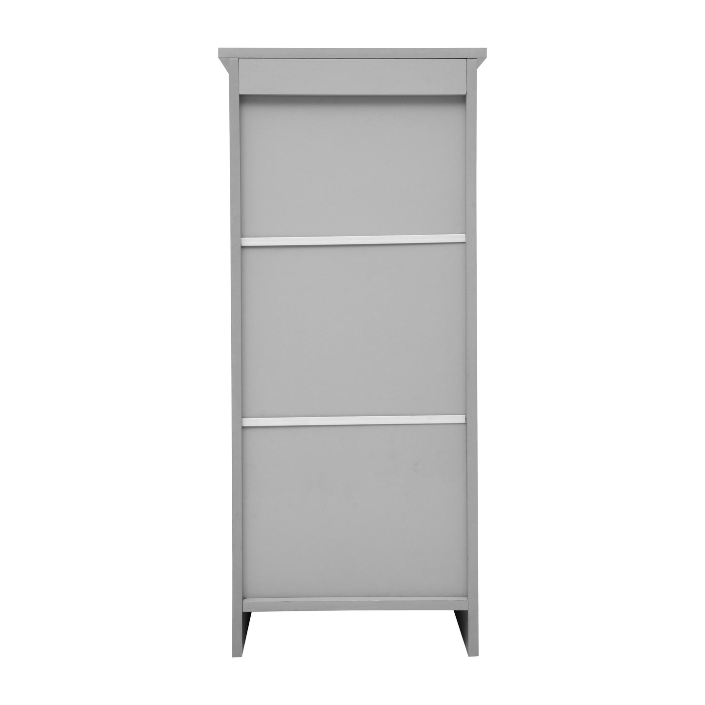 Vega Bathroom Storage Cabinet Organizer with Magnetic Closure Door, In-Cabinet Adjustable Shelf, and Upper Open Shelf in Gray
