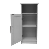 Vega Bathroom Storage Cabinet Organizer with Magnetic Closure Door, In-Cabinet Adjustable Shelf, and Upper Open Shelf in Gray