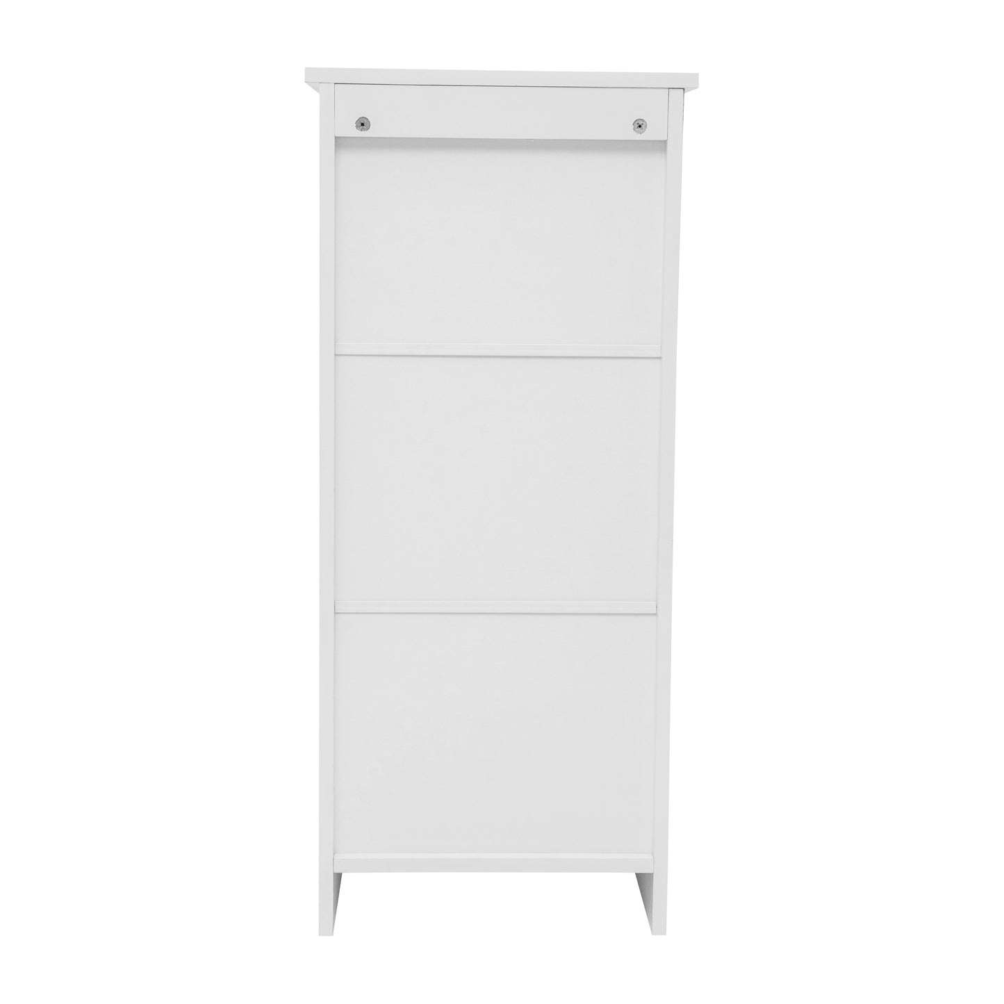 Vega Bathroom Storage Cabinet Organizer with Magnetic Closure Door, In-Cabinet Adjustable Shelf, and Upper Open Shelf in White
