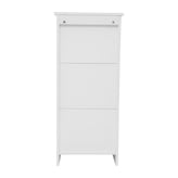 Vega Bathroom Storage Cabinet Organizer with Magnetic Closure Door, In-Cabinet Adjustable Shelf, and Upper Open Shelf in White