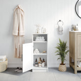 Vega Bathroom Storage Cabinet Organizer with Magnetic Closure Door, In-Cabinet Adjustable Shelf, and Upper Open Shelf in White