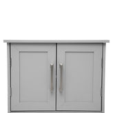 Vega Wall Mounted Bathroom Medicine Cabinet Storage Organizer with Two Magnetic Closure Doors, Adjustable Shelf, and Lower Open Shelf in Gray