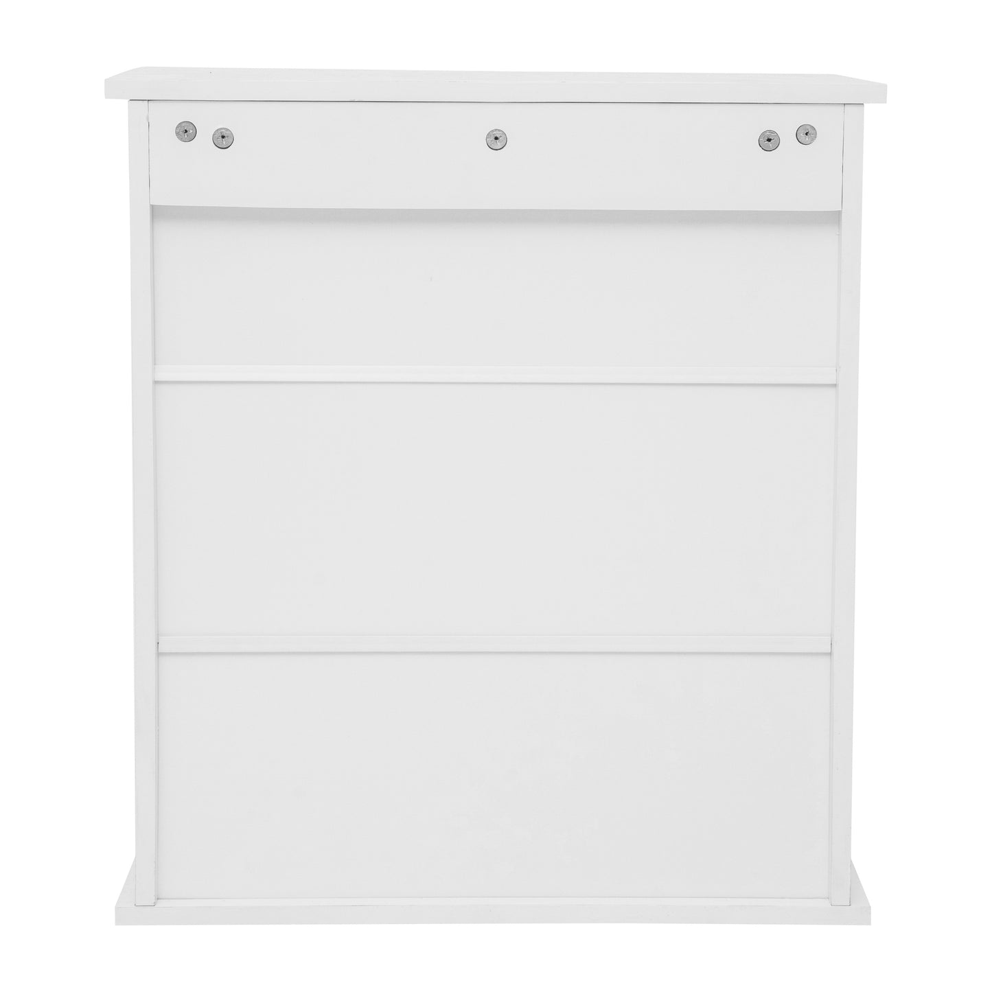 Vega Wall Mounted Bathroom Medicine Cabinet Storage Organizer with Two Magnetic Closure Doors, Adjustable Shelf, and Lower Open Shelf in White