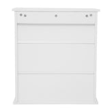 Vega Wall Mounted Bathroom Medicine Cabinet Storage Organizer with Two Magnetic Closure Doors, Adjustable Shelf, and Lower Open Shelf in White