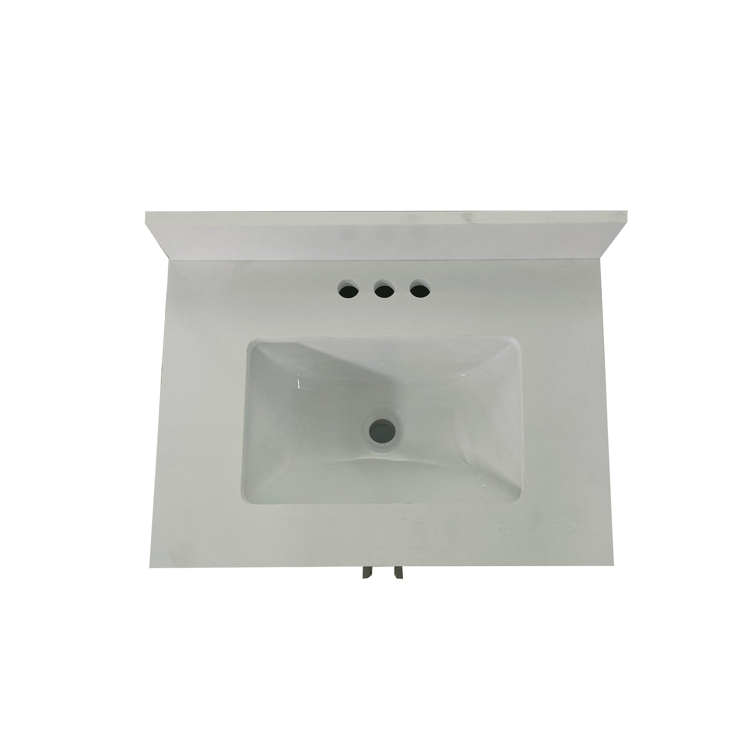 Vega 24 Inch Bathroom Vanity with Sink Combo, Storage Cabinet with Soft Close Doors and Open Shelf, Carrara Marble Finish Countertop, Gray/White