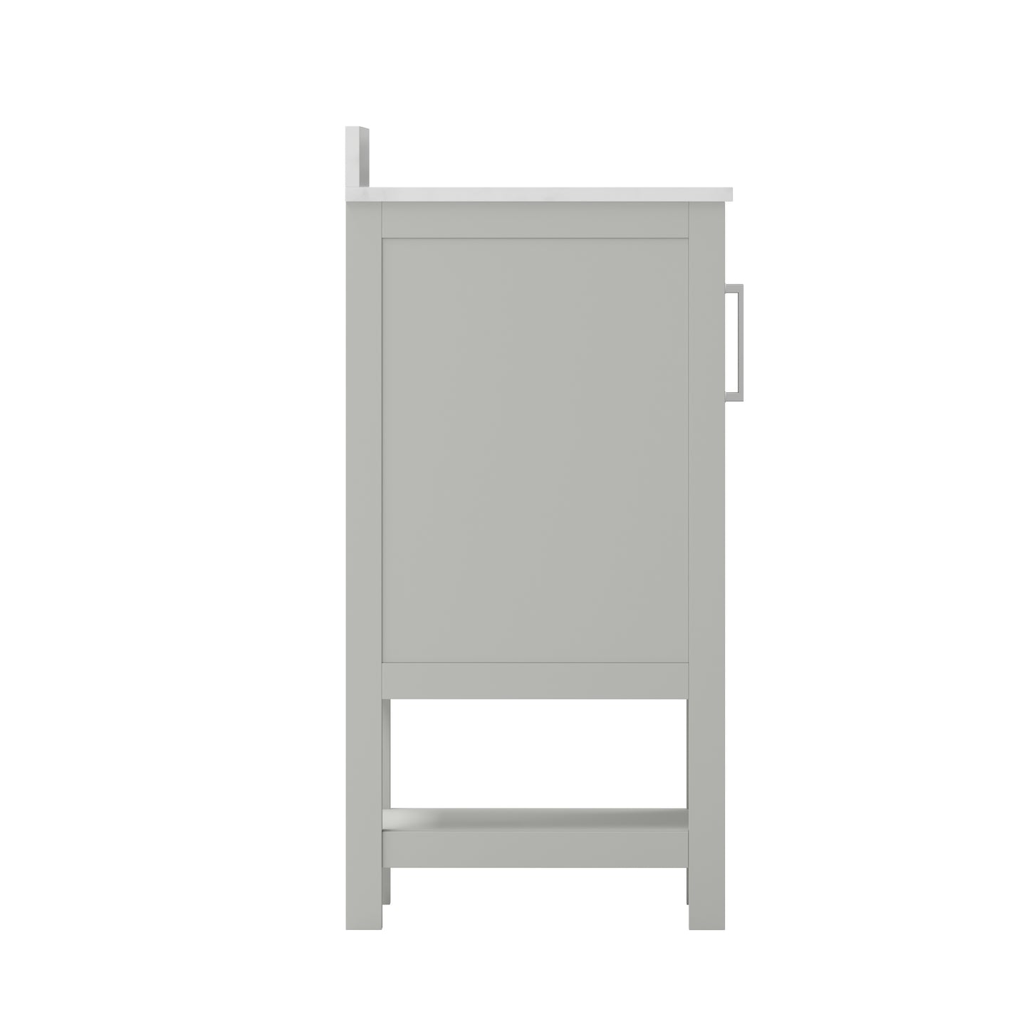 Vega 24 Inch Bathroom Vanity with Sink Combo, Storage Cabinet with Soft Close Doors and Open Shelf, Carrara Marble Finish Countertop, Gray/White