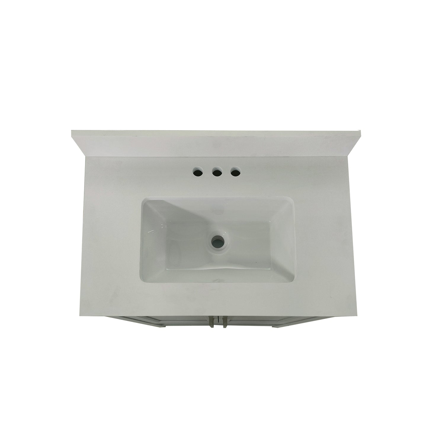 Vega 30 Inch Bathroom Vanity with Sink Combo, Storage Cabinet with Soft Close Doors and Open Shelf, Carrara Marble Finish Countertop, Gray/White
