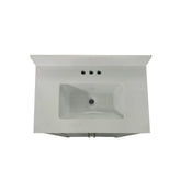 Vega 30 Inch Bathroom Vanity with Sink Combo, Storage Cabinet with Soft Close Doors and Open Shelf, Carrara Marble Finish Countertop, Gray/White