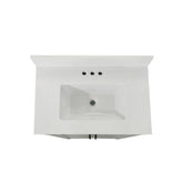 Vega 30" Bathroom Vanity with Sink, Storage Cabinet with Soft Close Doors & Open Shelf, Carrara Marble Finish Counter & Black Hardware, Gray/White