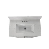 Vega 30 Inch Bathroom Vanity with Sink Combo, Storage Cabinet with Soft Close Doors and Open Shelf, Carrara Marble Finish Countertop, White/White