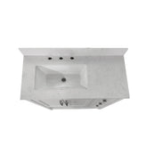 Vega 36 Inch Bathroom Vanity with Sink, Storage Cabinet with Soft Close Doors, Open Shelf and 3 Drawers, Carrara Marble Finish Countertop, White/White